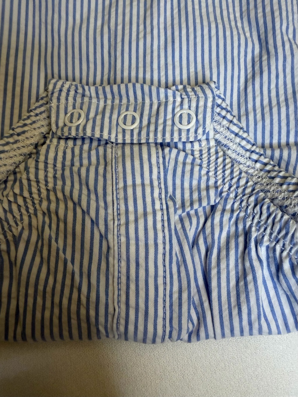 Tommy Hilfiger Striped Dress Shirt Bodysuit Romper 6-9M - Picture 4 of 6